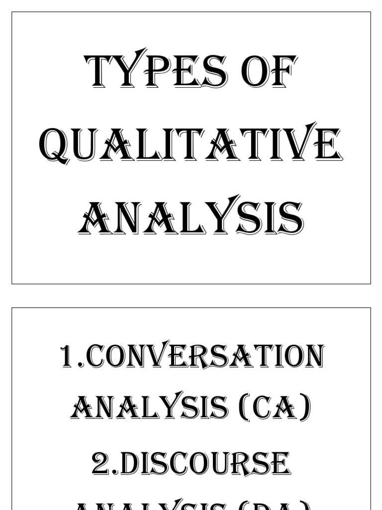 Types of Qualitative Analysis | PDF | Qualitative Research | Questionnaire