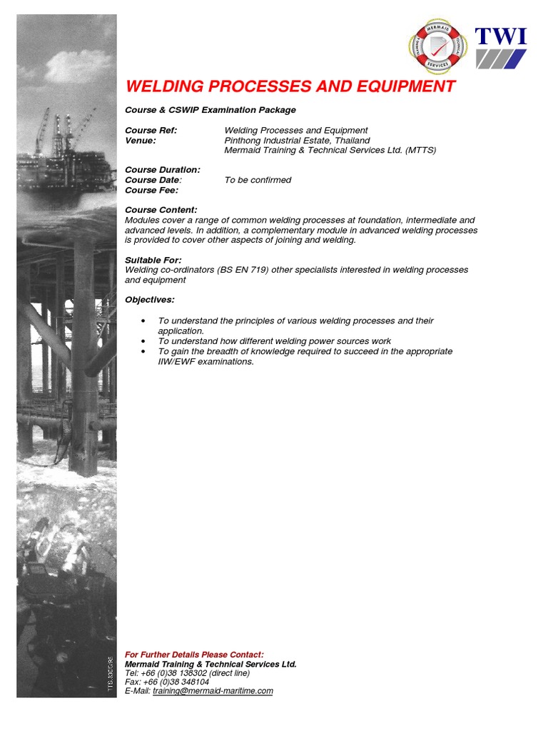 Welding Processes Course Thailand | PDF