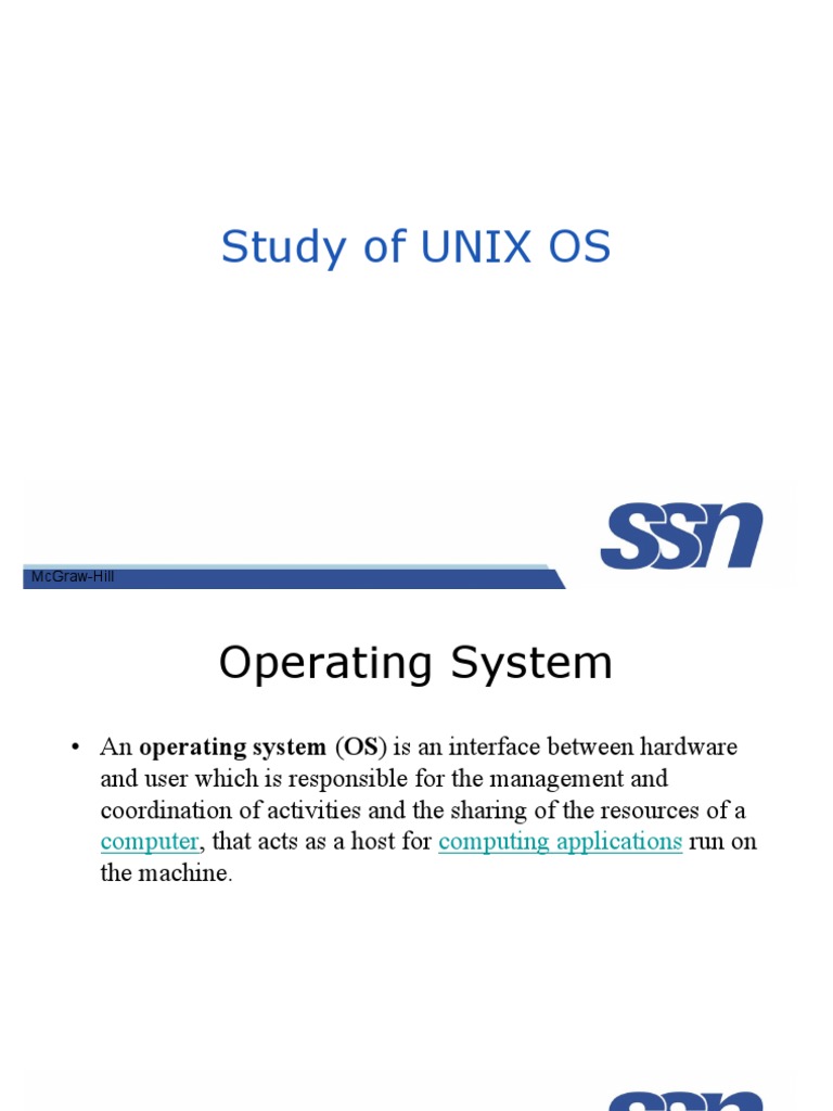 Study Of UNIX Operating System Unix