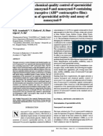 Milan B. Arambašić, Vesna Zlatković, Radmila Dimitrijević, Novak Ilić:
Biological and chemical quality control of spemicidal raw material nonoxynol-9 and nonoxynol-9 containing contraceptive (ABF contraceptive film): Determination of spemicidal activity and assay of nonoxynol-9.
Boll. Chim. Farm., 141 (5): 343-347, 2002.
