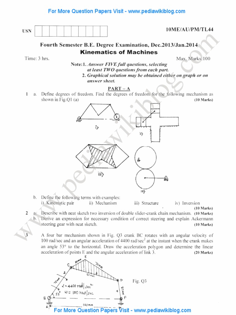 Kinematics of Machines Jan 2014 | PDF | Gear | Geometry