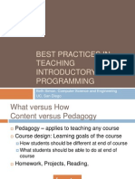 Best Practices in Teaching Introductory Programming - Beth Simon