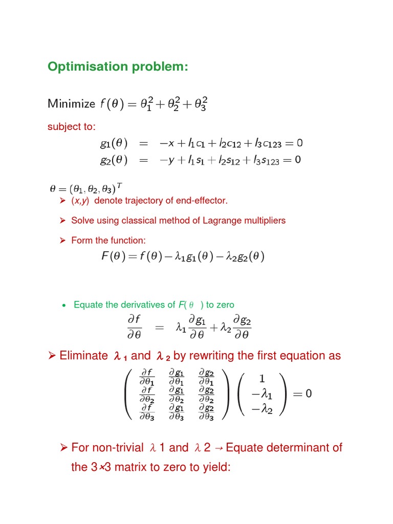 Lagrange Multipliers for Trajectory Optimization | PDF