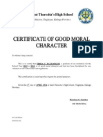 Certificate of Good Moral Character 2