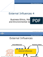 External Influences 4: Business Ethics, Moral and Environmental Issues