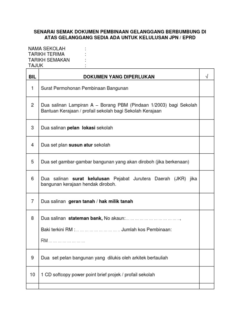 Senarai Semak Dokumen2 | PDF