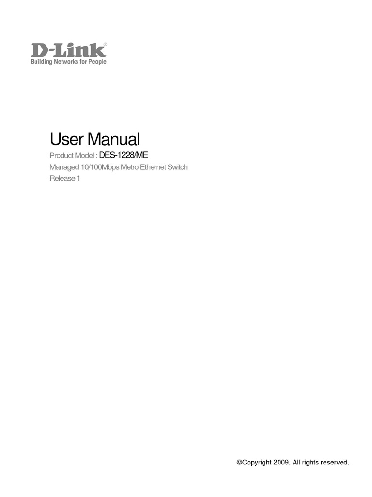 DES-1228ME User Manual v1.00 | PDF | Network Switch | Command Line ...