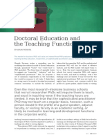 Doctoral Education and The Teaching Function