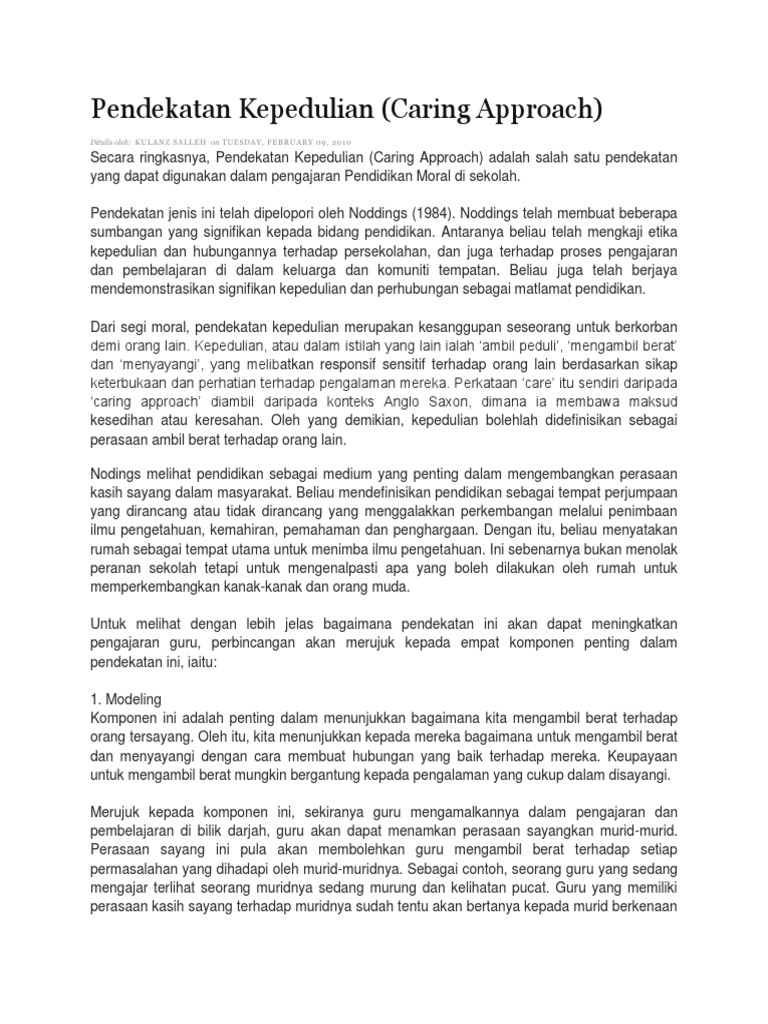 Pendekatan Kepedulian Pdf