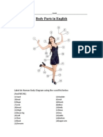 Body Parts in English: Label de Human Body Diagram Using The Word List Below (And MORE)