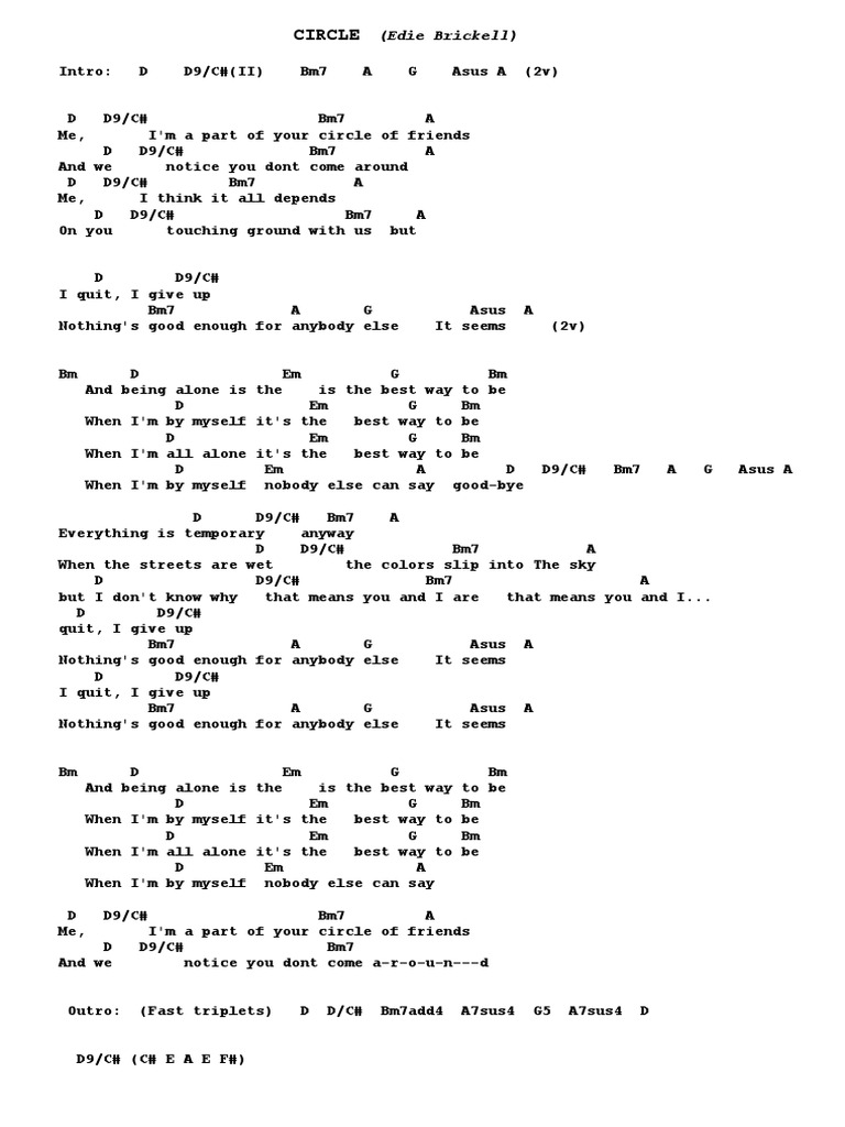 CIRCLE Edie Brickell Chords PDF
