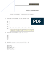 Taller de Ejercitación 04 - Ecuación de 1er Grado