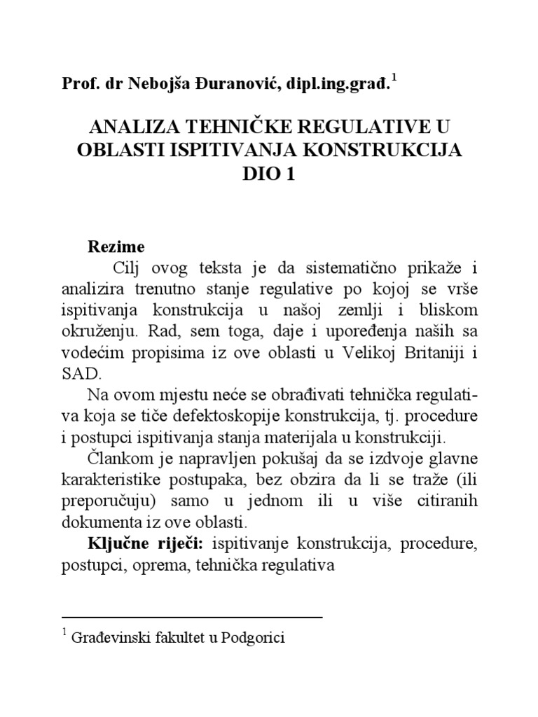 Ispitivanje Konstrukcija | PDF