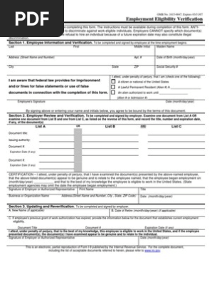 Interactive I-9 Form  from EchoSign (Employment Eligibility Verification)