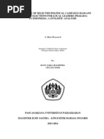 Download Transitivity of Selected Political Campaign Slogans of Direct Elections for Local Leaders Pilkada In Indonesia A Stylistic Analysis by Bayu Jaka MAgistra SN219294742 doc pdf