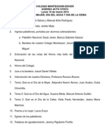 AGENDA ACTO CÍVICO 10 de Marzo