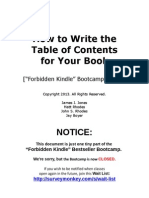 How To Write The For Your Book: ("Forbidden Kindle" Bootcamp Report)