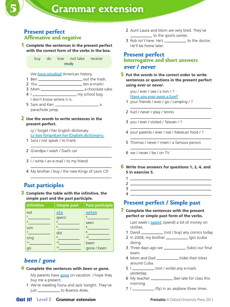 Level 2 Grammar Extension 5