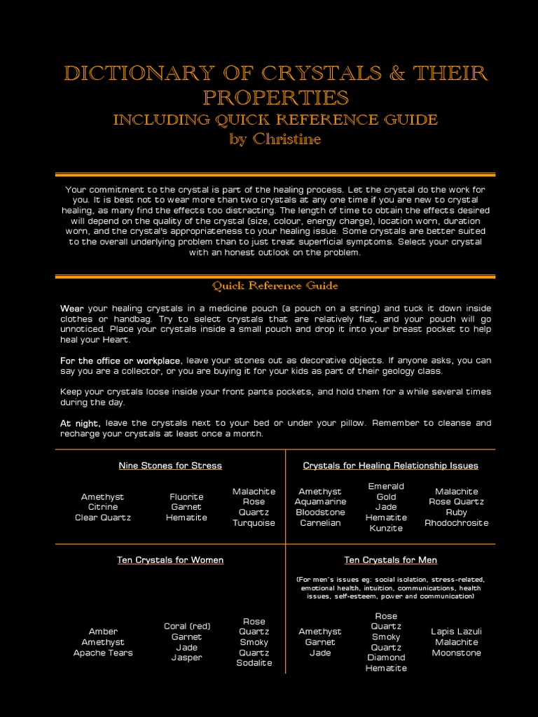 Crystal Dictionary 1.1 PDF