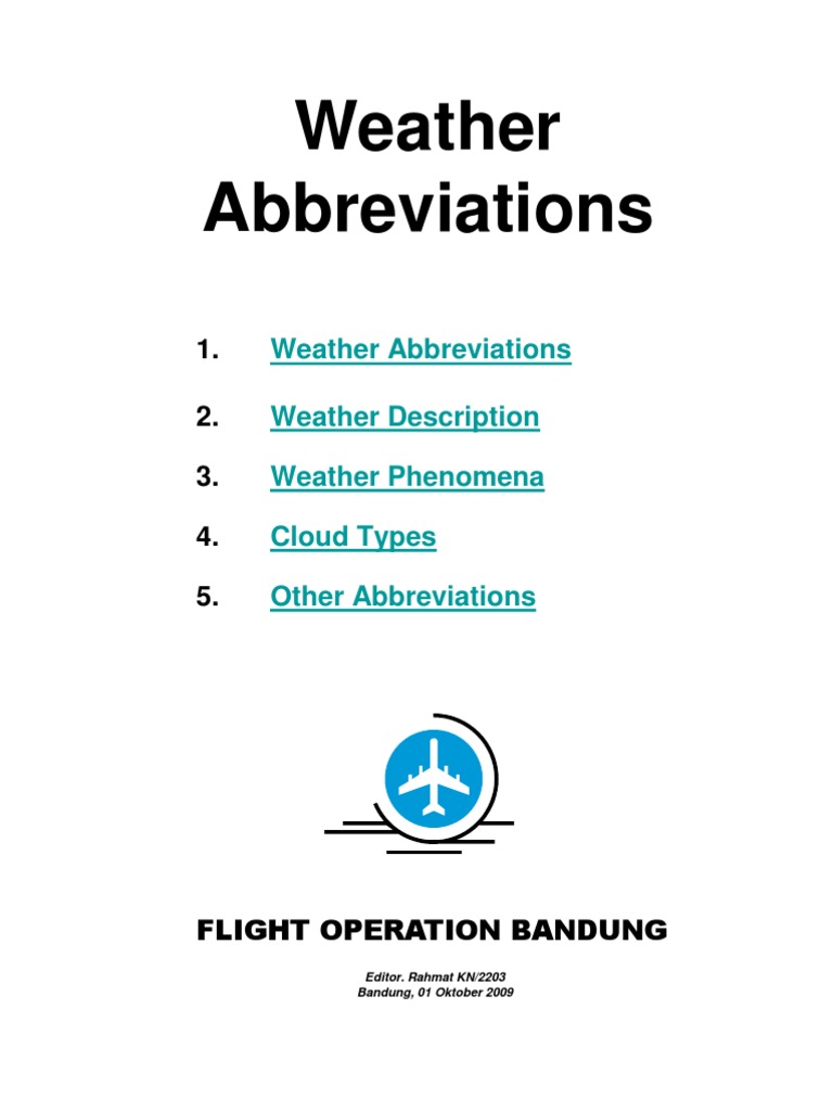 Weather Abbreviations PDF