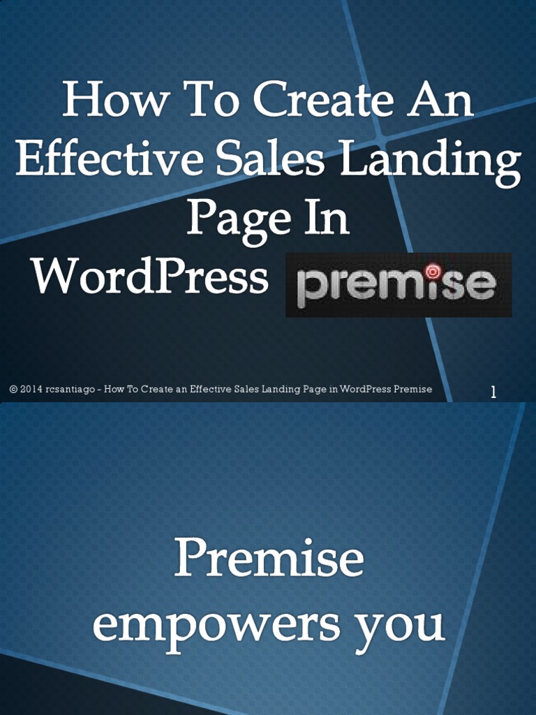How To Create Sales Landing Page | PDF | Word Press