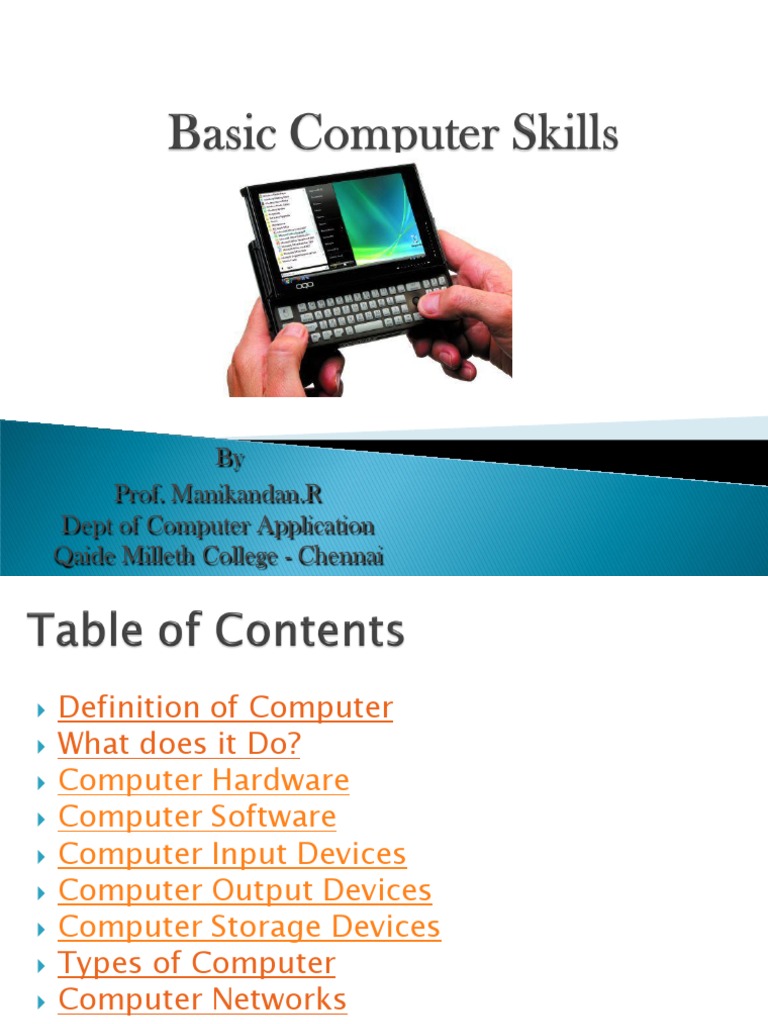 Basic Computing Skills By Prof Manikandan Pdf Download Free Pdf