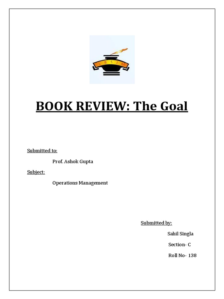 Book ReviewThe Goal Book PDF Profit (Accounting) Inventory