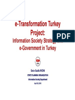 E e - Transformation Turkey Transformation Turkey Project Project