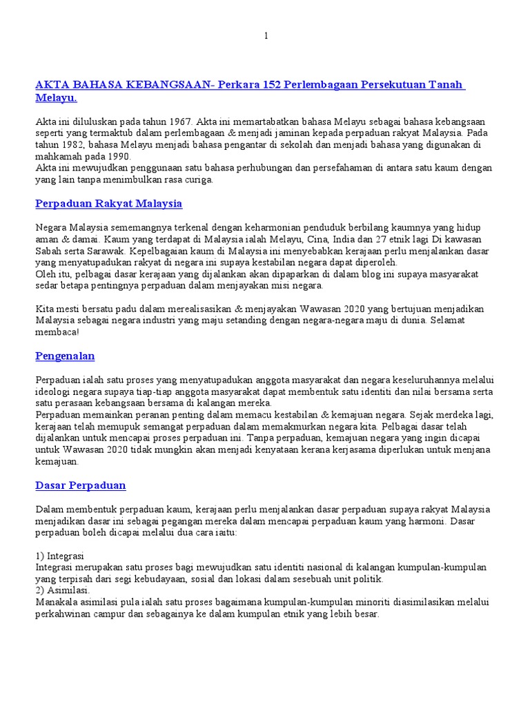 Akta Bahasa Kebangsaan  PDF