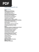 Content of Advance Excel Courses