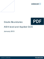 Grade Boundaries Jan 2013 (Edexcel) Jan 2013 (EDEXCEL