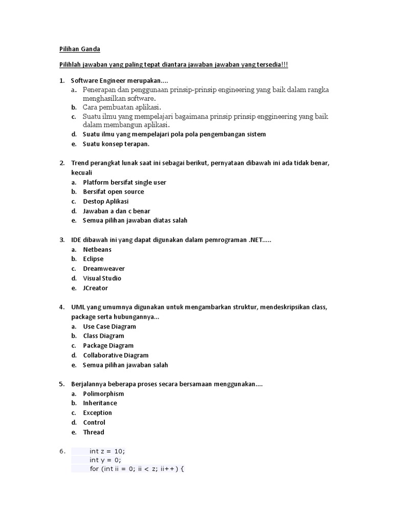 Contoh Latihan Soal It Ict