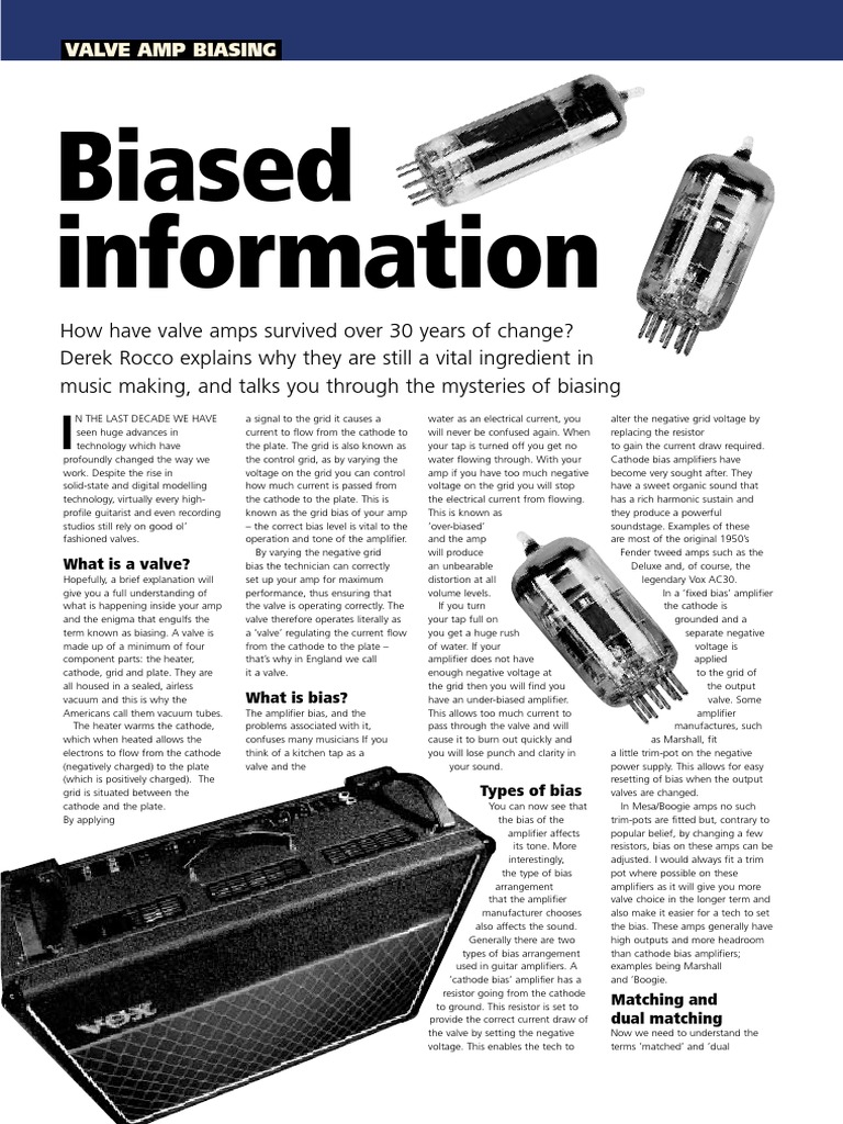 Valve Biasing PDF Vacuum Tube Amplifier