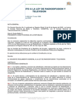 Reglamento A La Ley de Radiodifusión y Televisión PDF