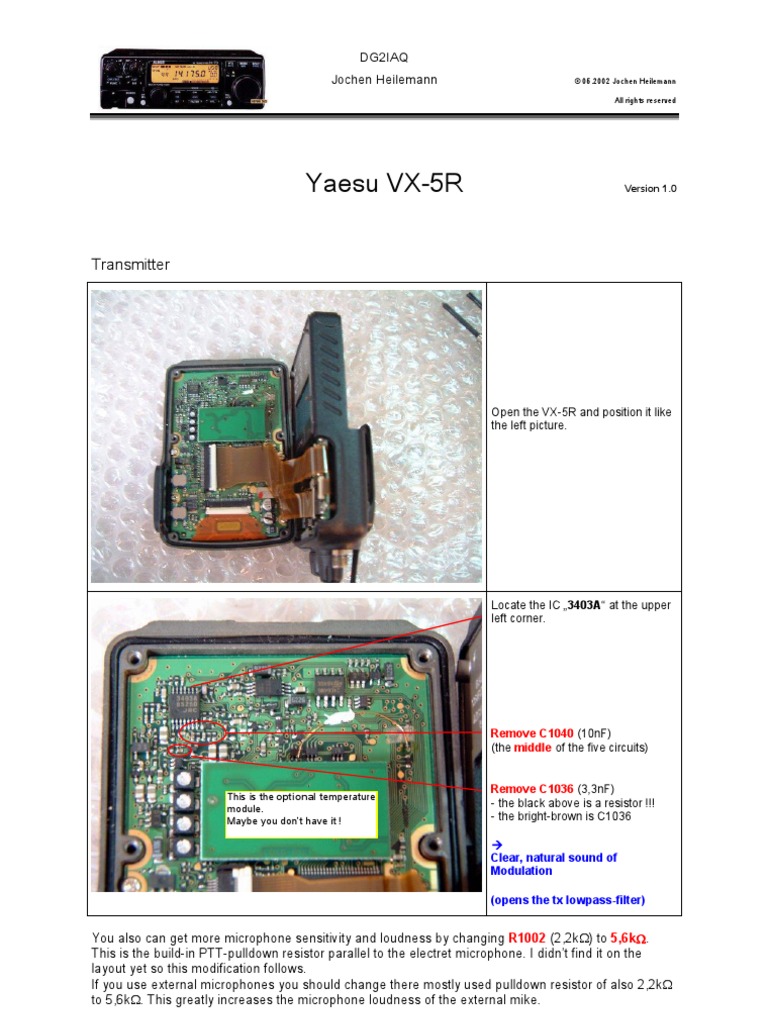 YAESU VX-5 マイク等セット 受信改造