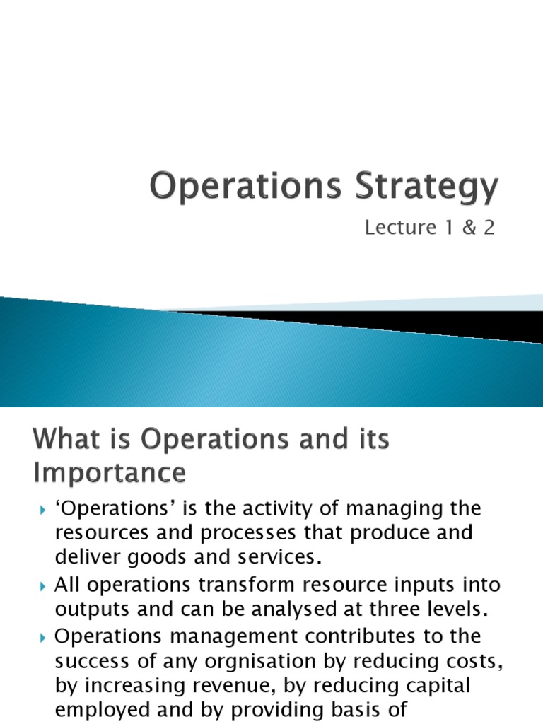 what is operation strategy