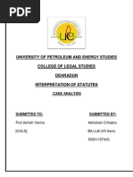 University of Petroleum and Energy Studies College of Legal Studies Dehradun Interpretation of Statutes