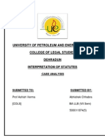 University of Petroleum and Energy Studies College of Legal Studies Dehradun Interpretation of Statutes