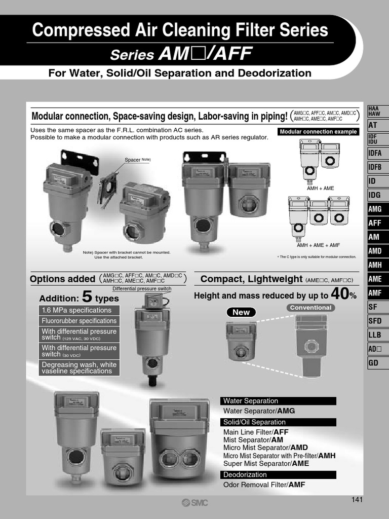 Air Preparation Equimaents Fil | PDF | Filtration | Valve