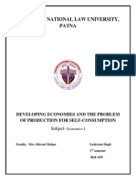 Chanakya National Law University, Patna: Developing Economies and The Problem of Production For Self-Consumption