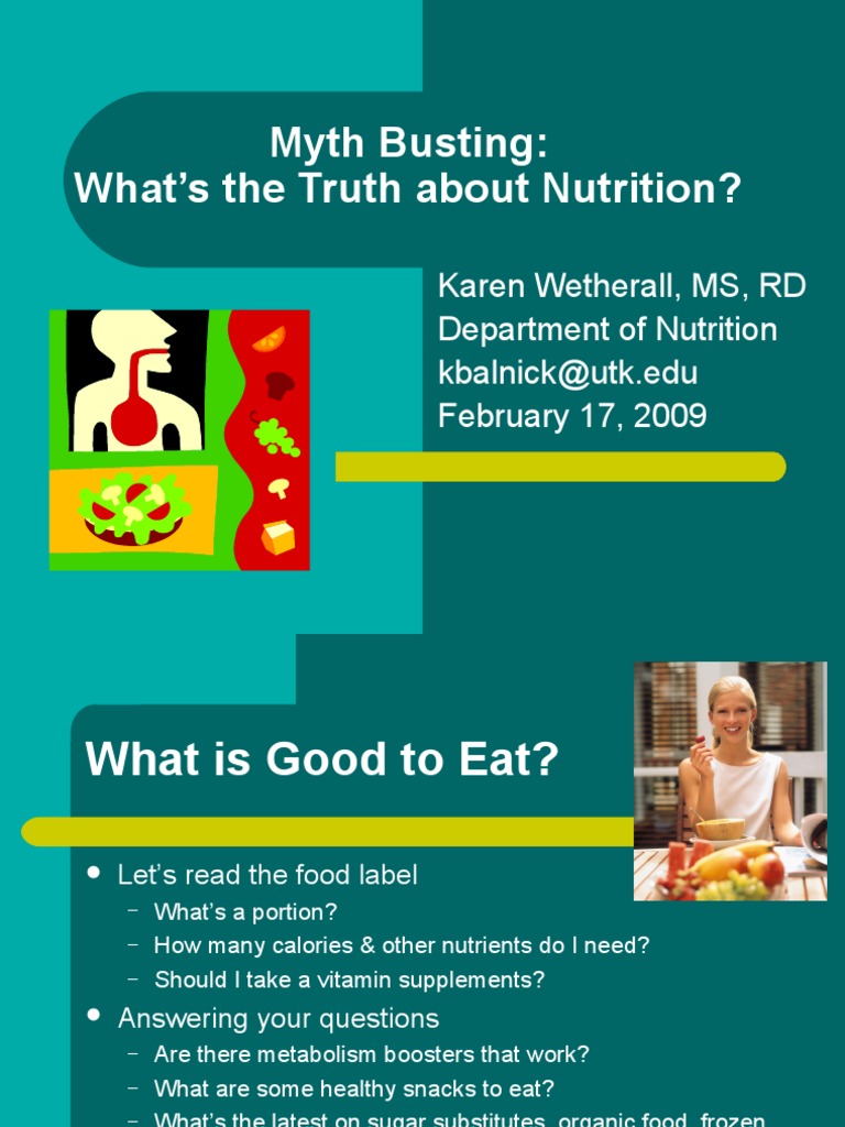 Myth Busting What's The Truth About Nutrition? PDF Whole Grain Foods