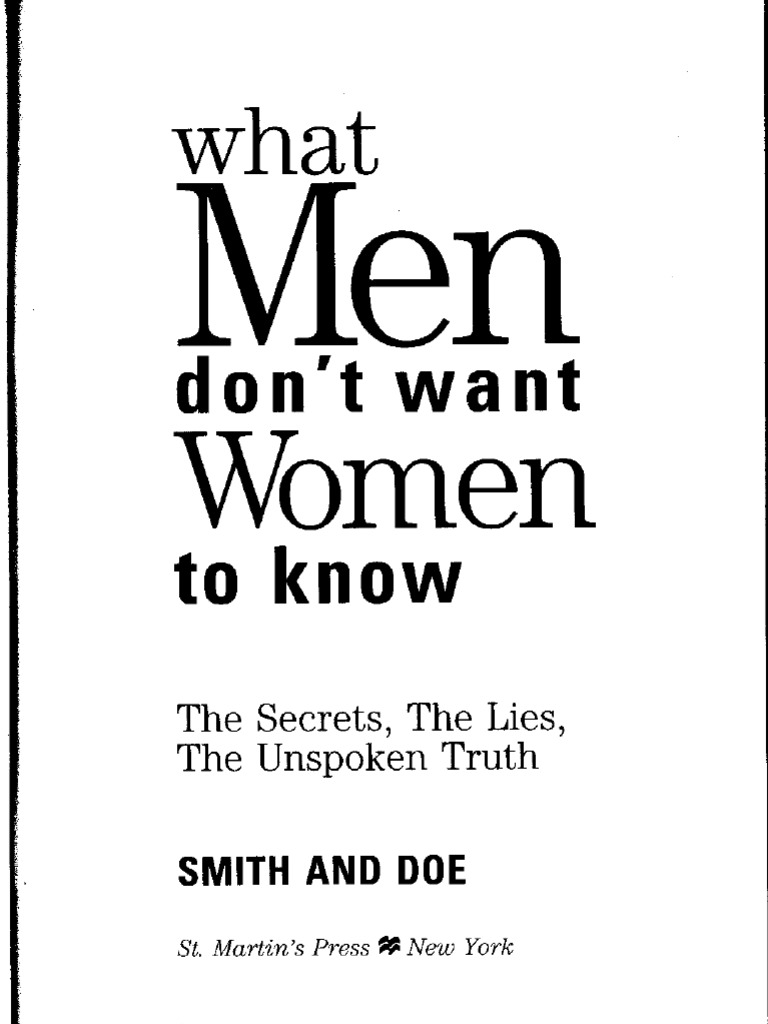 What Men Dont Want Women To Know - The Secrets, The Lies ...