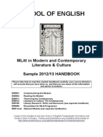 School of English: Mlitt in Modern and Contemporary Literature & Culture Sample 2012/13 Handbook