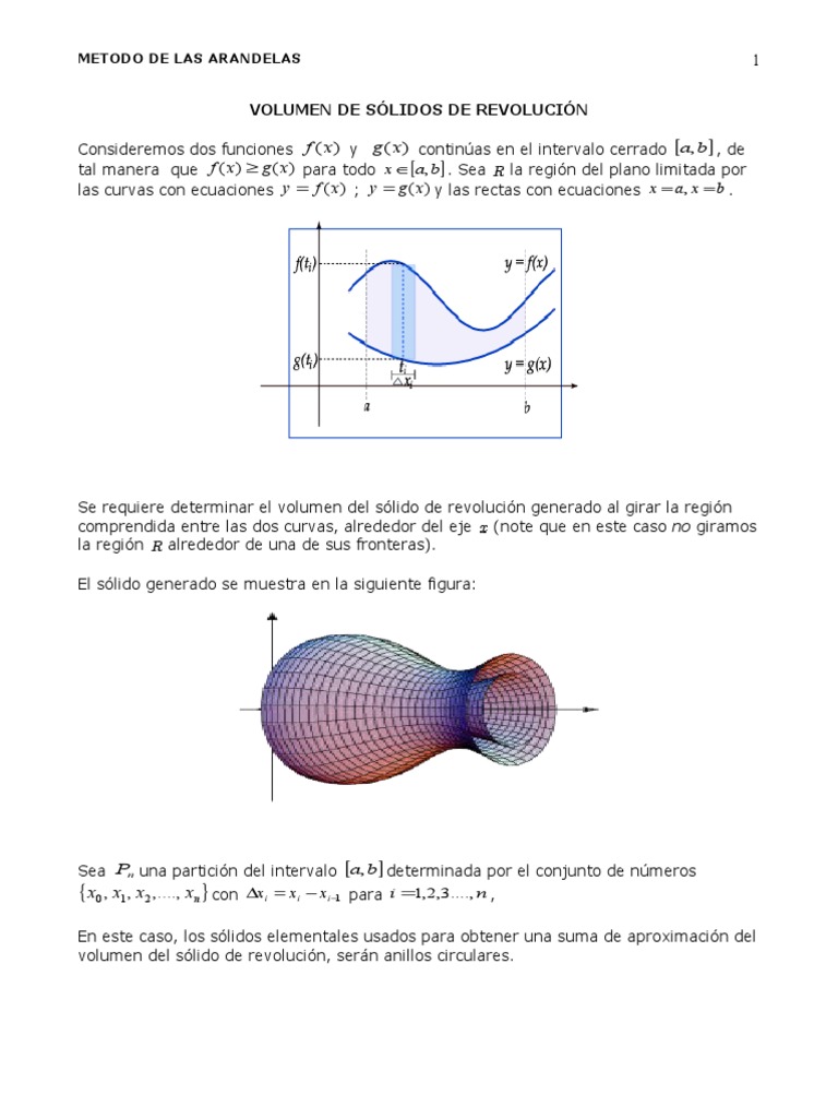 Volumen Metodo de Las Arandelas | PDF | Integral | Geometría