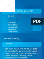 Barriers To Entry Analysis: Group 8