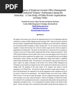 Download The Perception of Employer towards Office Management OM Industrial Trainees Performance during the Internship A Case Study of PublicPrivate Organizations in Klang Valley by fairus SN21948763 doc pdf