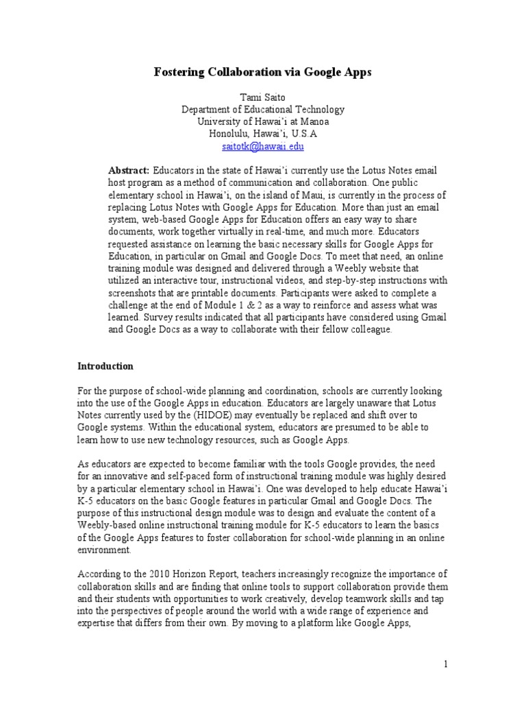 Google Apps Training for Educators | PDF | Google | Educational Technology