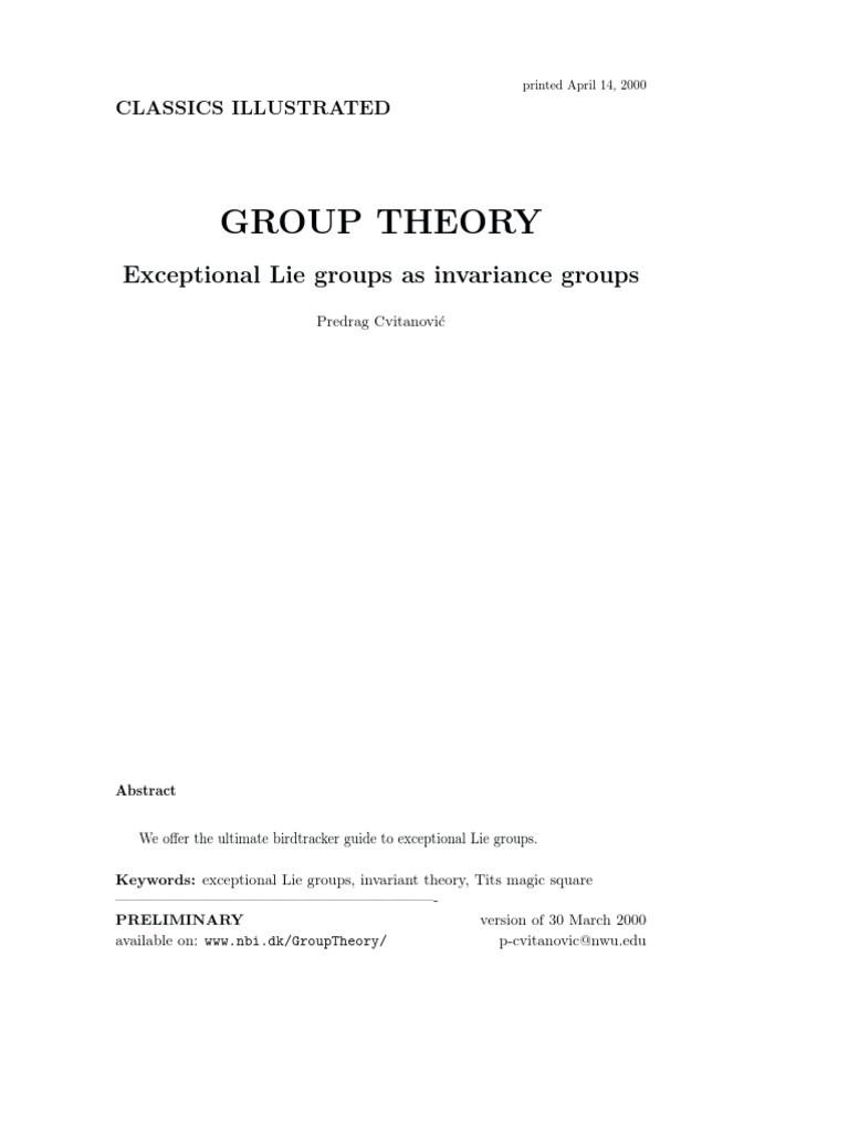 Group Theory | PDF | Representation Theory | Group (Mathematics)