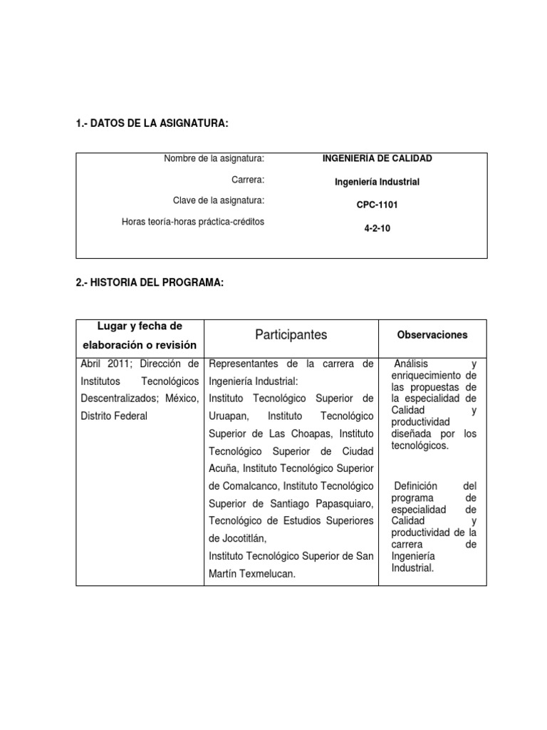 Ingeniería de Calidad en Industrial | PDF | Calidad (comercial ...