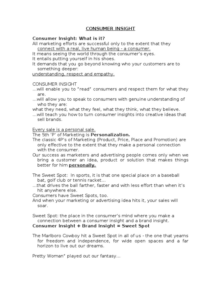 Consumer Insight Notes | PDF | Marketing Communications | Marketing